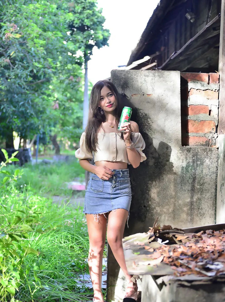 [Mzsock] NO.203 Xu Xiaozhen denim short skirt, high heels and beautiful legs street photography#[73P]-16