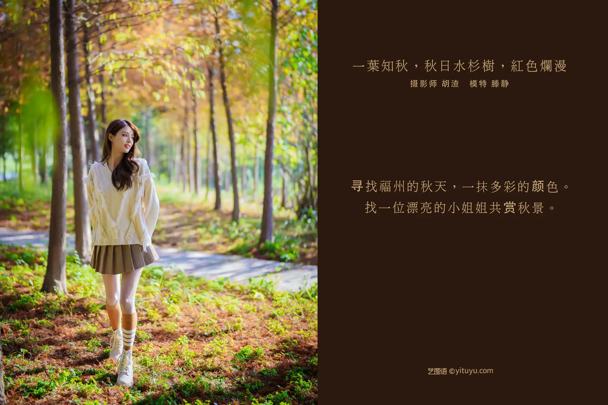 [YITUYU] 2022.02.03 Vol.745 – One leaf knows autumn, the metasequoia tree in autumn is brilliant in red Teng Jing#[50P]-2